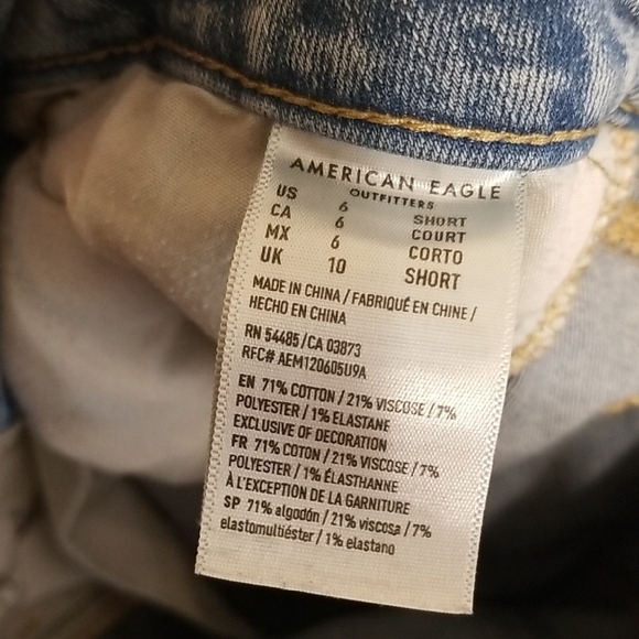 American Eagle Light Wash Distressed Hi-Rise Jegging Women's Jeans Denim 6 Short - Picture 12 of 12